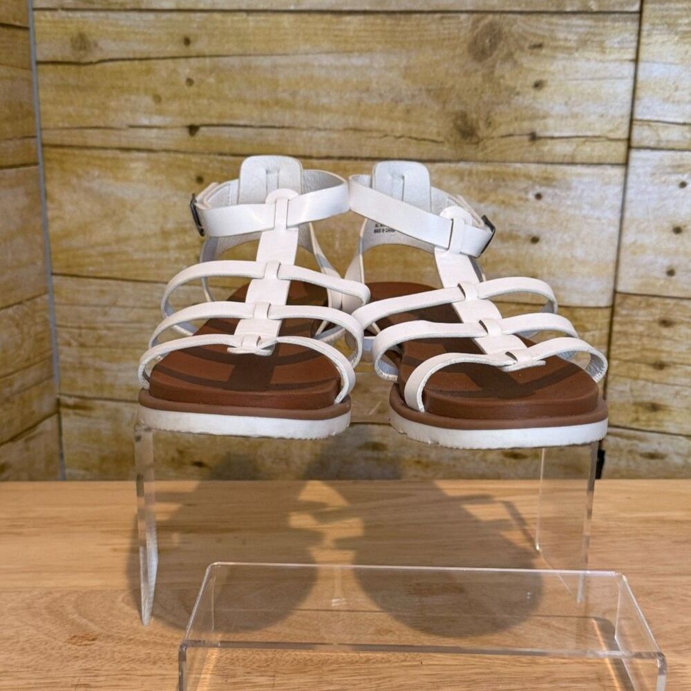 MADELINE WHITE FAUX LEATHER ROUND TOE SANDALS SZ. 8.5 - Picture 6 of 6